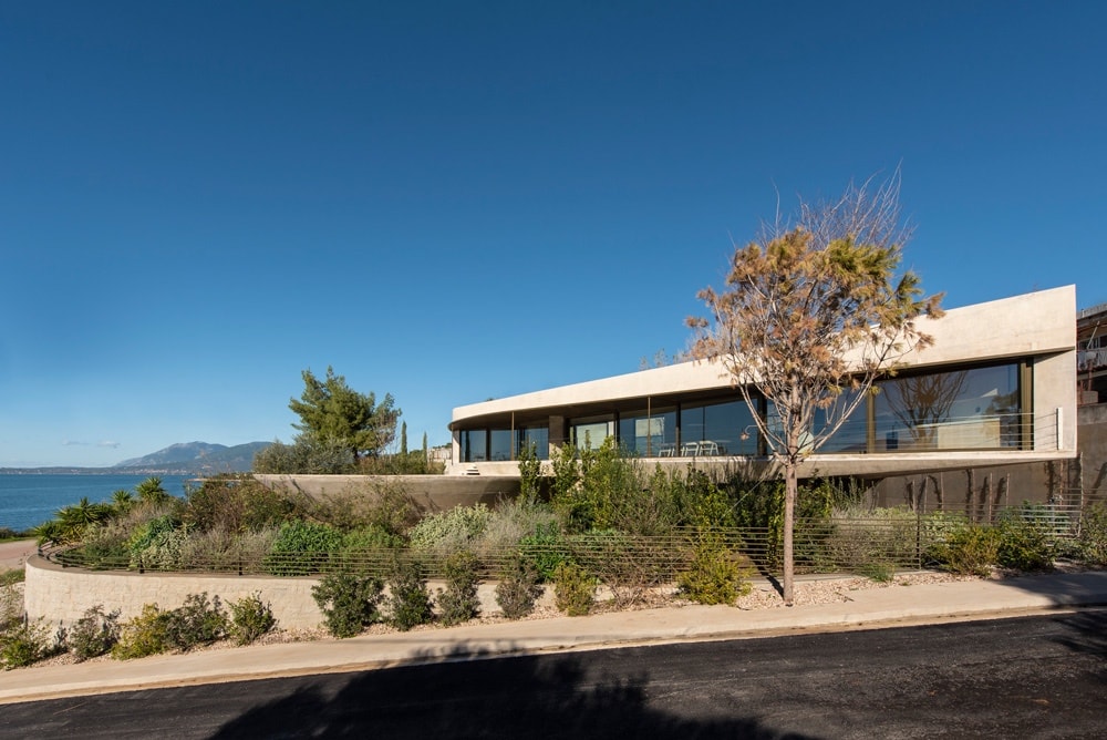 Minimalist geometric concrete house