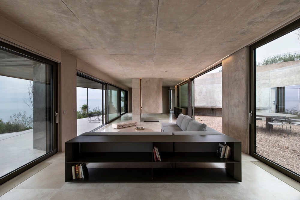 Minimalist geometric concrete house