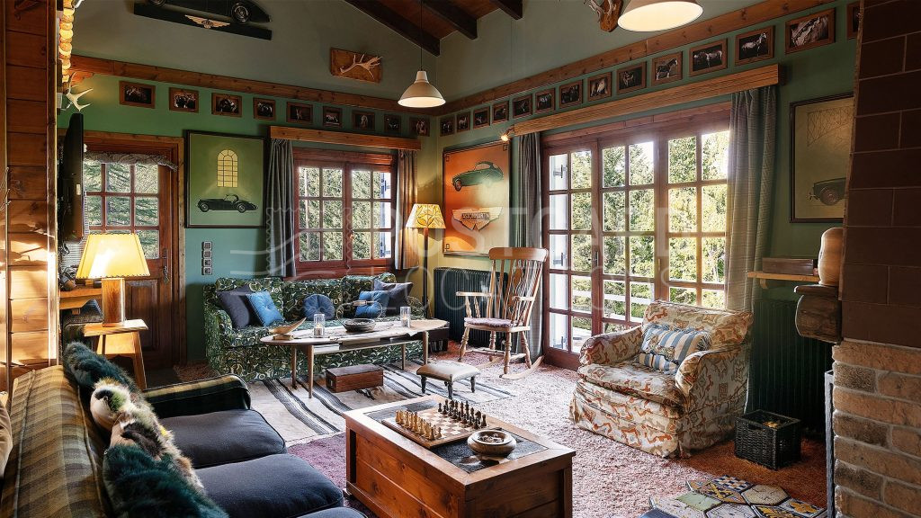 Mountain country house with wooden deck