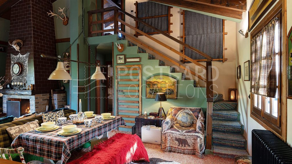 Mountain country house with wooden deck