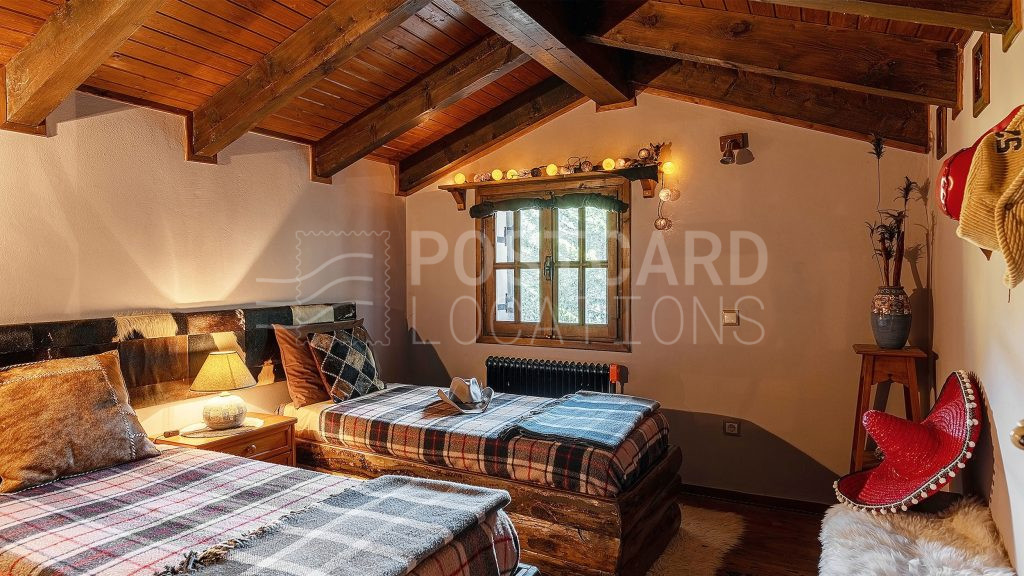 Mountain country house with wooden deck